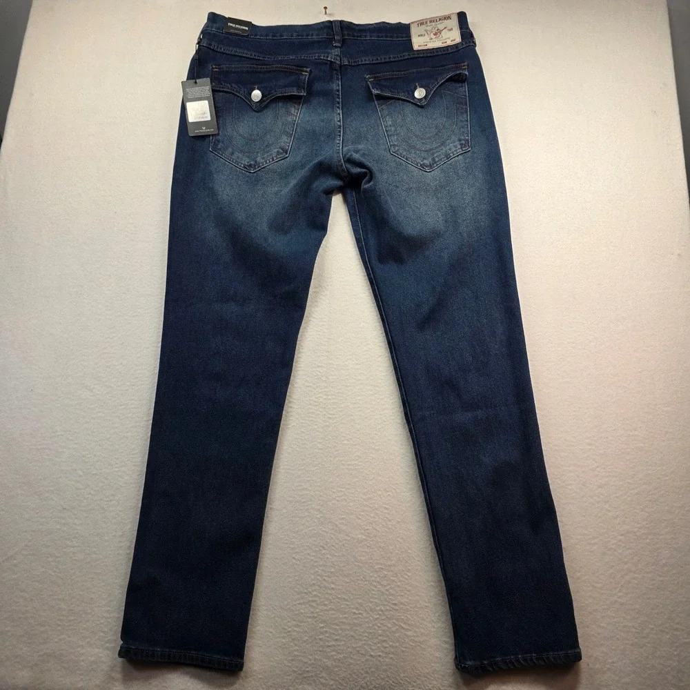 True Religion Men's Rocco Relaxed Skinny Jeans‎ Dark Woodland Wash 36x32 NWT